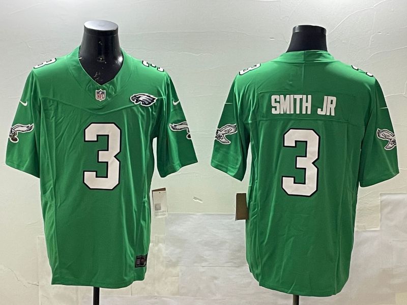 Men Philadelphia Eagles #3 Smith jr Green three generations 2025 Nike Vapor Limited NFL Jersey style 4->philadelphia eagles->NFL Jersey